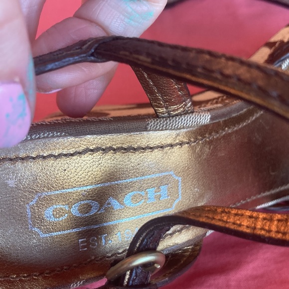 Coach size 6 wedge high heels shoes great condition. - Picture 7 of 17